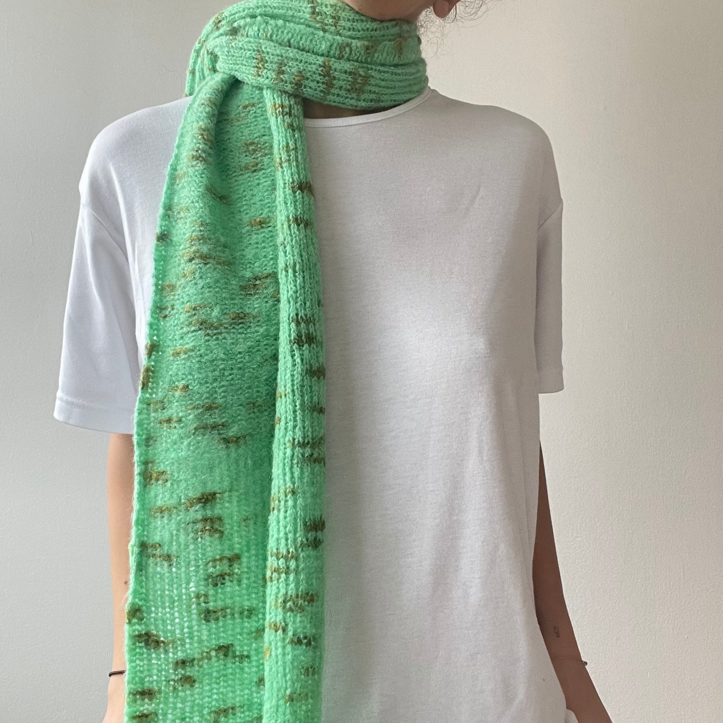 handmade hand embroidered knit wool scarf limited edition holiday collection givéh fall winter waste yarn