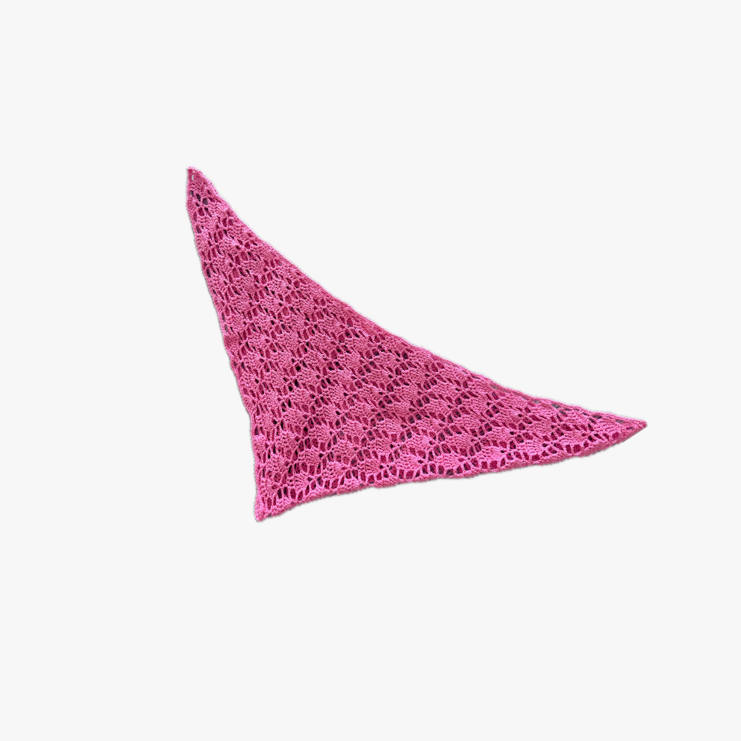 Givéh knitwear pink cotton hand crocheted mini scarf by female artisans in Iran