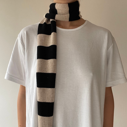handmade hand embroidered knit wool scarf limited edition holiday collection givéh fall winter waste yarn