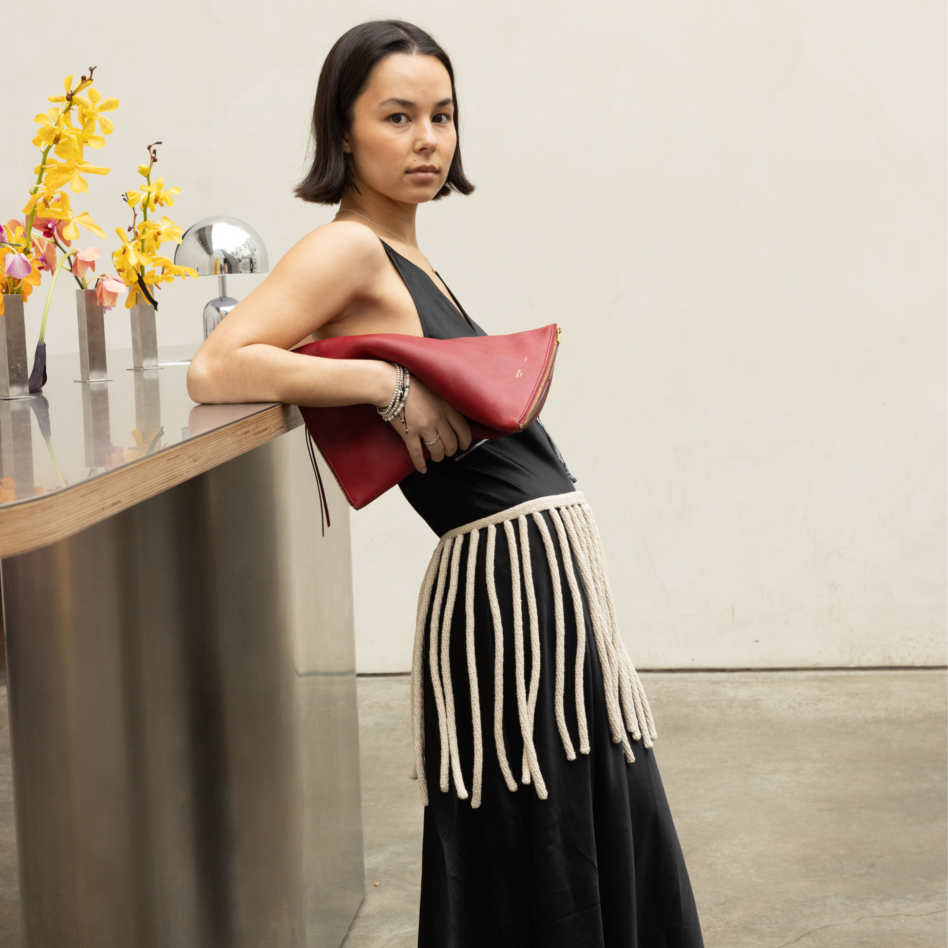 Givéh handmade cotton crochet fringe skirt by female artisans in Iran, lightweight summer skirt for beach and day parties