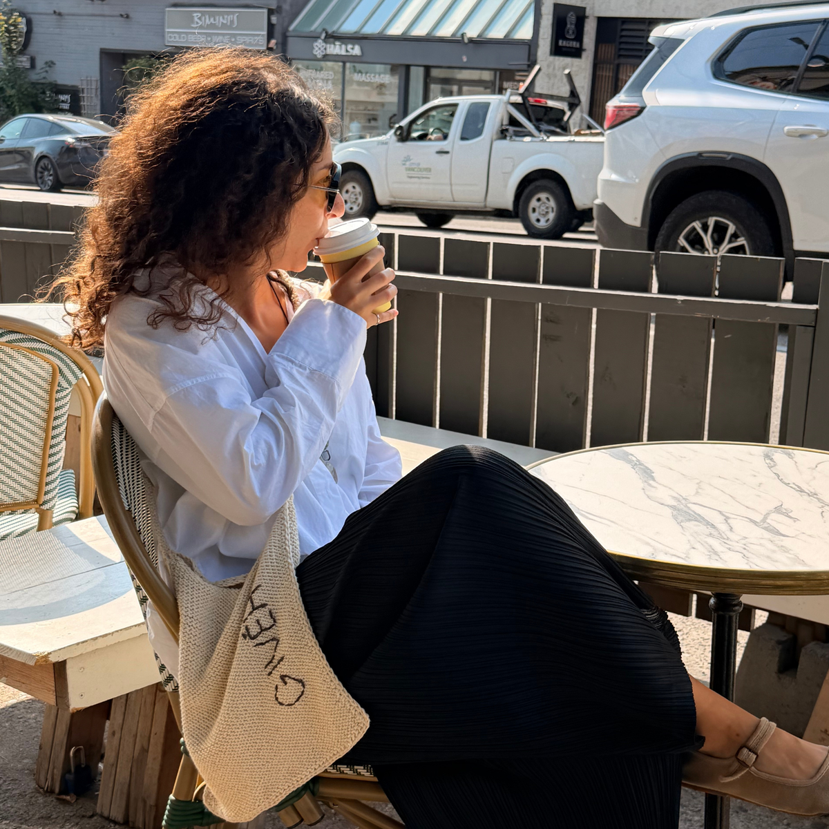 Givéh handmade 100% natural undyed cotton crossbody bag by female artisans in Iran, hand crocheted adjustable strap with hand embroidered logo