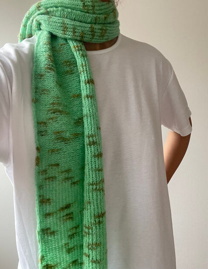 handmade hand embroidered knit wool scarf limited edition holiday collection givéh fall winter waste yarn