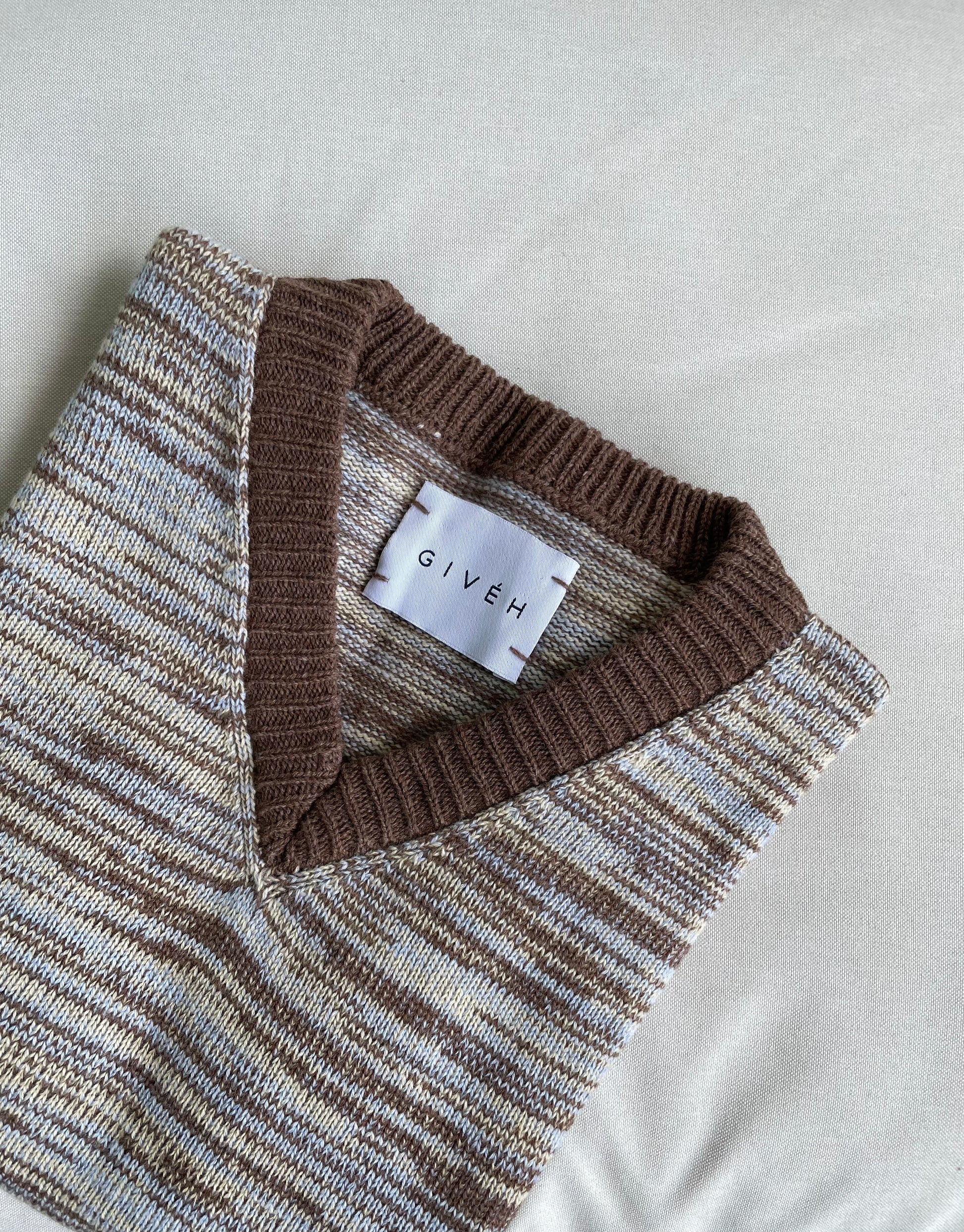 givéh knitwear handmade ethical timeless brown gradient cashmere merino wool knit sweater vest