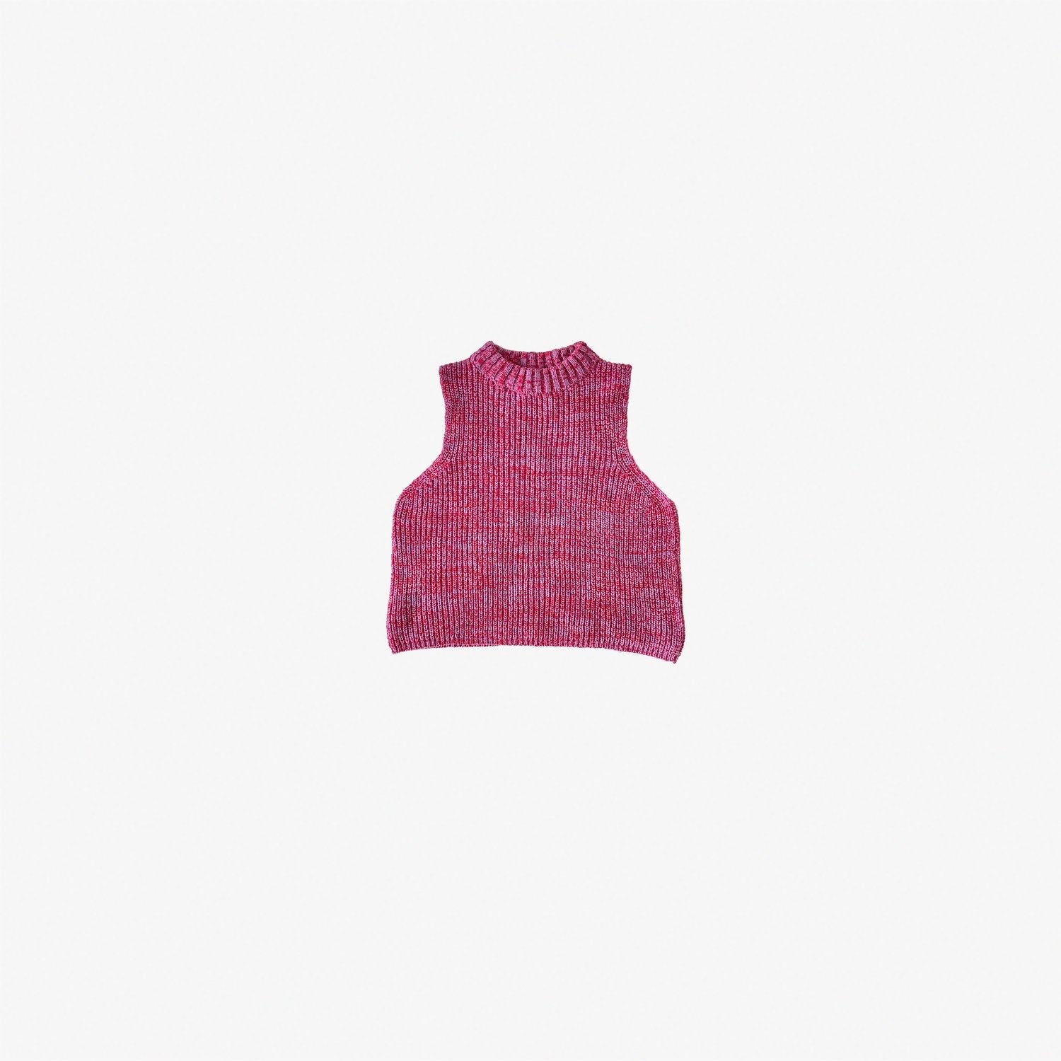 givéh handmade ethical timeless knitwear red and purple gradient merino wool crewneck knit top